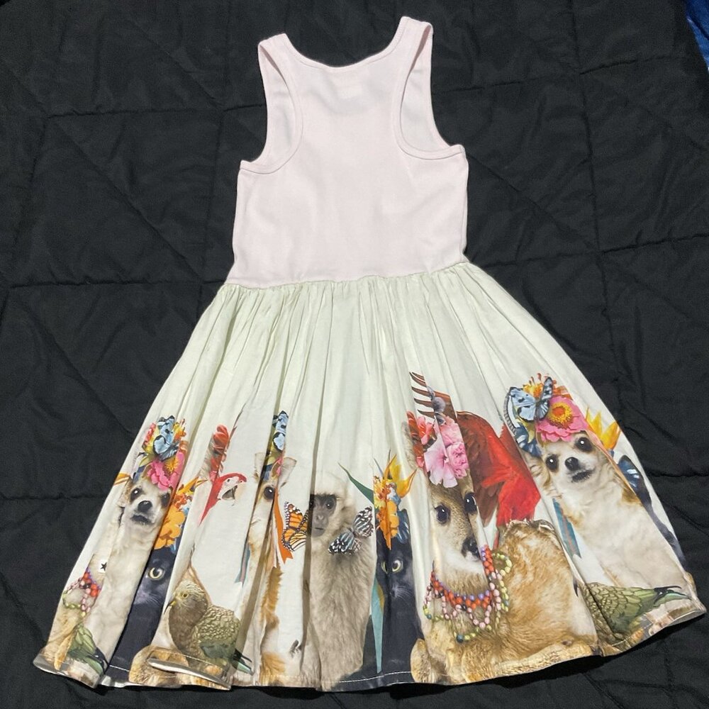 Molo Girls Cassandra Party Animals Dress Ribbed Long Sleeve 7-8 Years Old - Picture 8 of 12